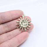 10pcs 25mm Sun Zinc Alloy Charms Pendant Necklace Earring Bracelet 2 Colors