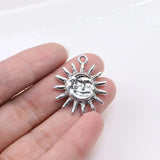 10pcs 25mm Sun Zinc Alloy Charms Pendant Necklace Earring Bracelet 2 Colors