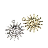10pcs 25mm Sun Zinc Alloy Charms Pendant Necklace Earring Bracelet 2 Colors