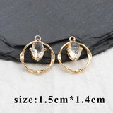 18k Plated Zircon Pendant for DIY Earrings - 10pcs/lot
