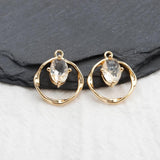 18k Plated Zircon Pendant for DIY Earrings - 10pcs/lot