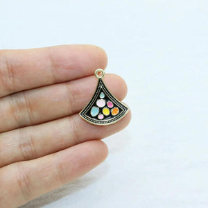 6pcs 20mm Epoxy Fun Zinc Alloy Jewelry DIY Charms Pendant Necklace