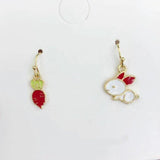 10pcs Rabbit Radish Bread Fork Enamel Charms DIY Craft Brace