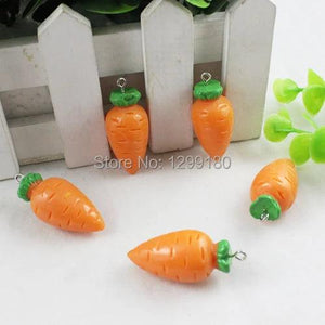 Resin Carrot Fruit Pendants Charm DIY Earrings Necklace Keyrings Making