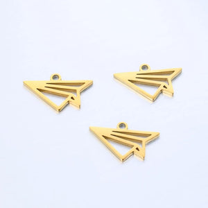 5pcs Stainless Steel Paper Plane Chokers Airplane Necklaces