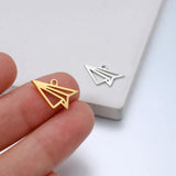 5pcs Stainless Steel Paper Plane Chokers Airplane Necklaces