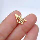 5pcs Stainless Steel Paper Plane Chokers Airplane Necklaces