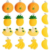 10 Puffy Fruit Series Resin Pendants Lemon Charms Jewellery Supplies