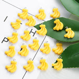 10 Puffy Fruit Series Resin Pendants Lemon Charms Jewellery Supplies