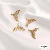 14K Whale Tail Pendant for DIY Necklace