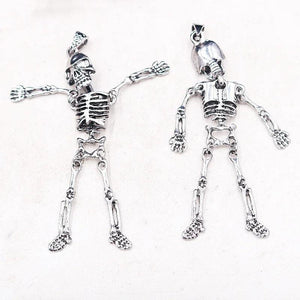 2pcs Hip-Hop Rock Skeleton Metal Pendant DIY Charm Jewelry Crafts Making