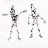 2pcs Hip-Hop Rock Skeleton Metal Pendant DIY Charm Jewelry Crafts Making