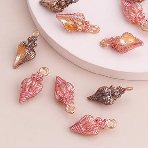 10pcs Enamel Shell Starfish Charms for DIY Jewelry Making