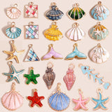 10pcs Enamel Shell Starfish Charms for DIY Jewelry Making