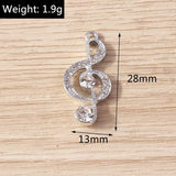 10pcs Crystal Music Note Charms Pendants for DIY Jewelry Making