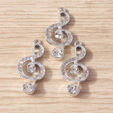 10pcs Crystal Music Note Charms Pendants for DIY Jewelry Making