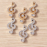 10pcs Crystal Music Note Charms Pendants for DIY Jewelry Making