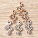10pcs Crystal Music Note Charms Pendants for DIY Jewelry Making