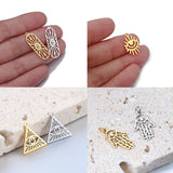 2Pcs Stainless Steel Evil Eyes Charms Sun Moon Star Pendant