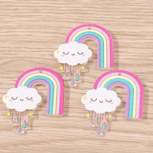 10pcs Resin Rainbow Charms for Jewelry Making Drop Earrings Pendants Necklaces