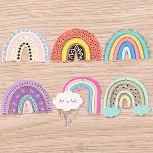 10pcs Resin Rainbow Charms for Jewelry Making Drop Earrings Pendants Necklaces