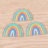 10pcs Resin Rainbow Charms for Jewelry Making Drop Earrings Pendants Necklaces