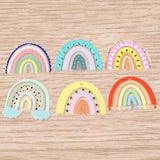 10pcs Colorful Resin Rainbow Charms Pendants for DIY Jewelry Making