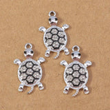 10pcs Cute Turtle Charms Alloy Crystal Pendant for DIY Earrings Necklaces