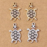 10pcs Cute Turtle Charms Alloy Crystal Pendant for DIY Earrings Necklaces