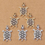 10pcs Cute Turtle Charms Alloy Crystal Pendant for DIY Earrings Necklaces
