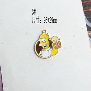 10Pcs Alloy Enamel Pendant Charms DIY Jewelry Necklace Keychain