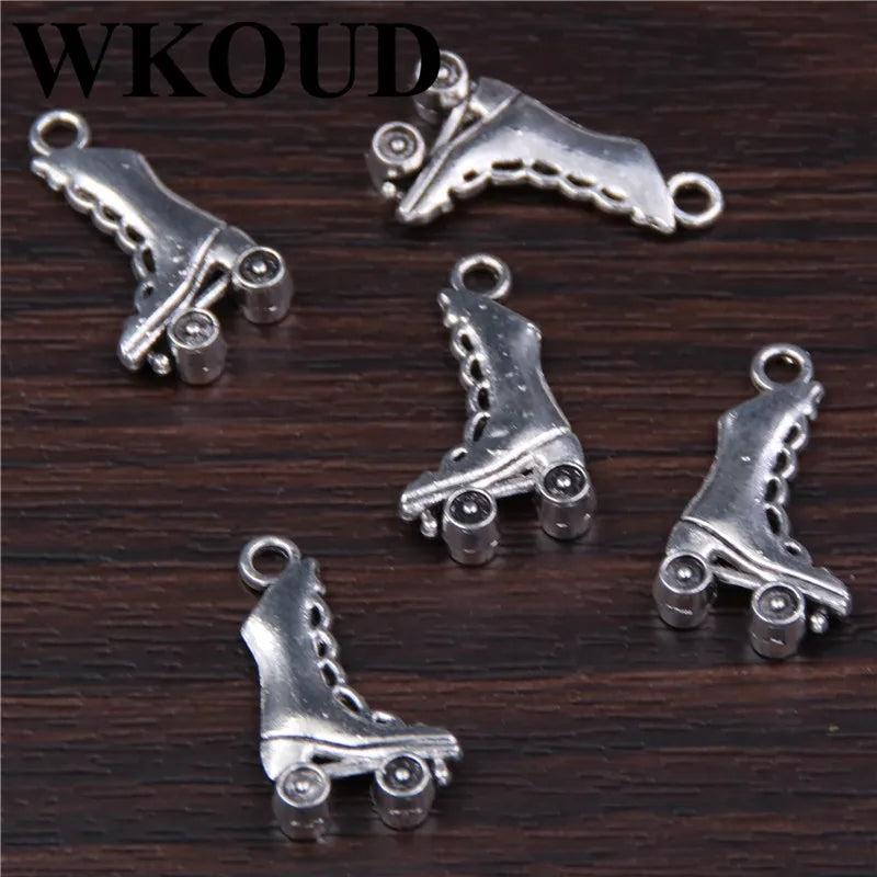 30pcs Childhood Skates Necklaces Earrings DIY Pendants