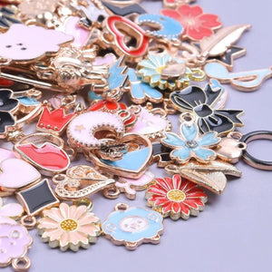 Enamel Animal Flower Charms Mix Colors Pendant Necklaces Jewelry Material
