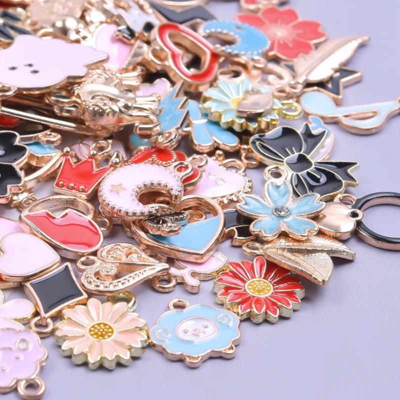 Enamel Animal Flower Charms Mix Colors Pendant Necklaces Jewelry Material