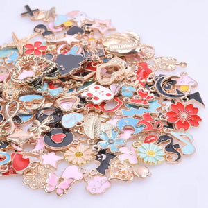 Enamel Animal Flower Charms Mix Colors Pendant Necklaces Jewelry Material