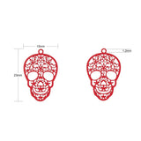 10Pcs Halloween Skull Filigree Pendants Charms for DIY Earring Jewelry