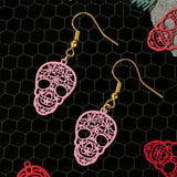 10Pcs Halloween Skull Filigree Pendants Charms for DIY Earring Jewelry