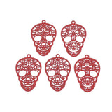 10Pcs Halloween Skull Filigree Pendants Charms for DIY Earring Jewelry