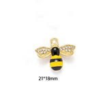 10pcs Enamel Bee Pendant Charm for DIY Jewelry Making