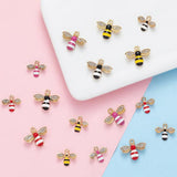 10pcs Enamel Bee Pendant Charm for DIY Jewelry Making