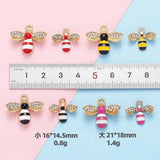 10pcs Enamel Bee Pendant Charm for DIY Jewelry Making