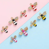 10pcs Enamel Bee Pendant Charm for DIY Jewelry Making