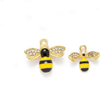 10pcs Enamel Bee Pendant Charm for DIY Jewelry Making