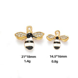 10pcs Enamel Bee Pendant Charm for DIY Jewelry Making