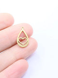 10pcs Heart Charms Pendant Stainless Steel DIY Jewelry Unfading 2 Colors