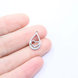 10pcs Heart Charms Pendant Stainless Steel DIY Jewelry Unfading 2 Colors