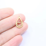 10pcs Heart Charms Pendant Stainless Steel DIY Jewelry Unfading 2 Colors
