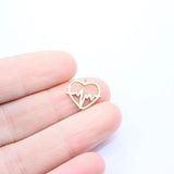 10pcs Heart Charms Pendant Stainless Steel DIY Jewelry Unfading 2 Colors