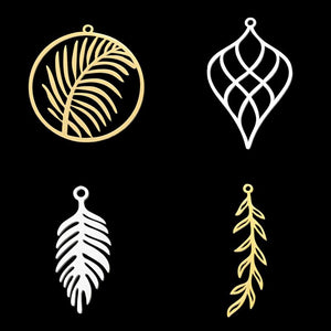 5Pcs Stainless Steel Leaf Pendants DIY Jewelry Making
