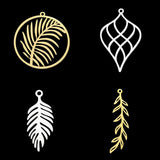 5Pcs Stainless Steel Leaf Pendants DIY Jewelry Making